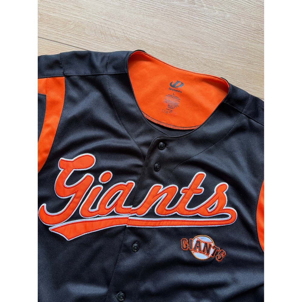 Dynasty San Francisco Giants MLB Baseball Jersey Mens‎ Large Black Orange Button